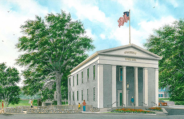 Drawing of new Town Hall walkway